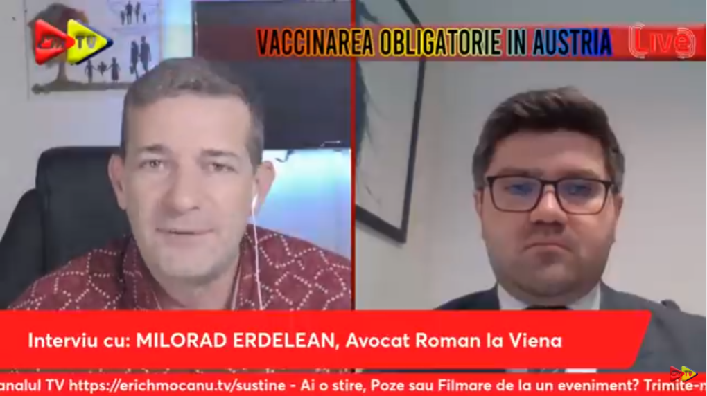 Interviu cu Av. Erdelean: Vaccinarea Obligatorie in Austria