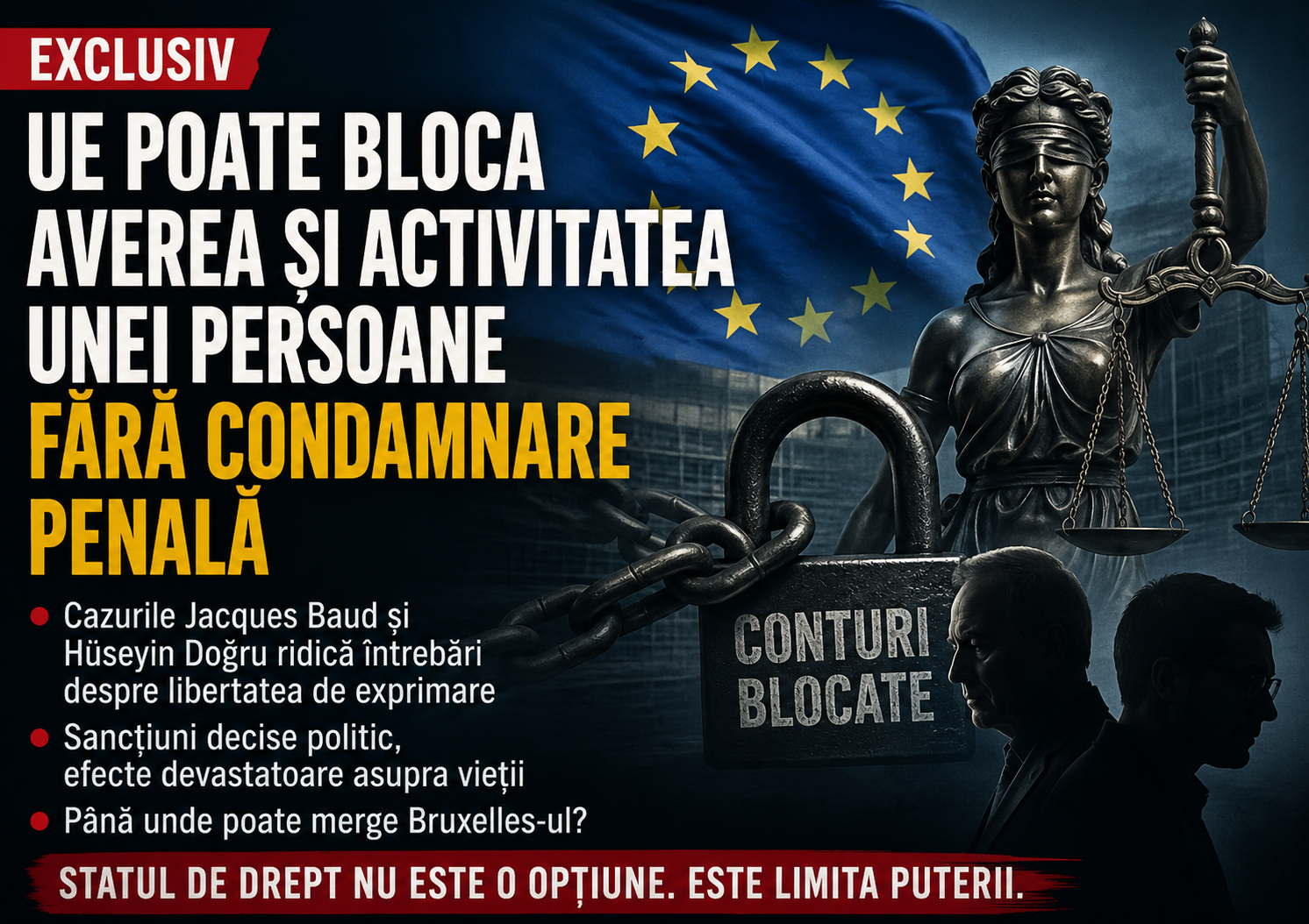 UE poate bloca averea și activitatea unei persoane fără o condamnare penală. Cazurile Baud și Doğru ridică o întrebare incomodă: până unde poate merge Bruxelles-ul?